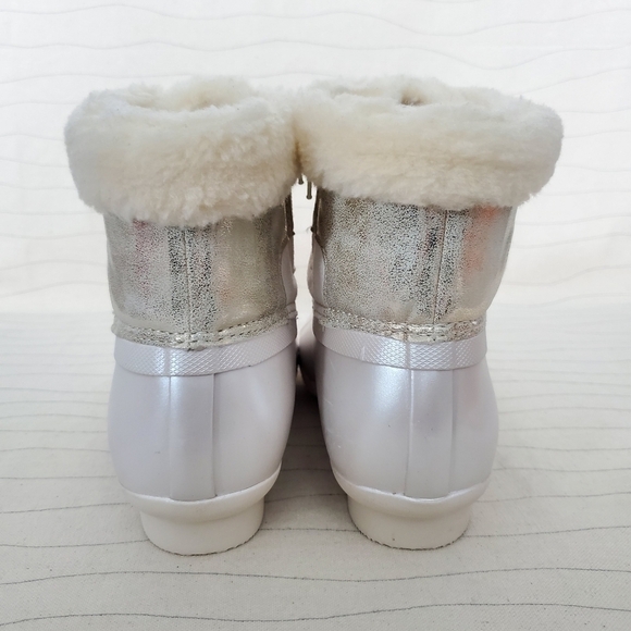 Sperry Youth Girls Alpine Saltwater Pearlized Ivory Duck Boots STK166415 Sz 6M - Picture 7 of 12